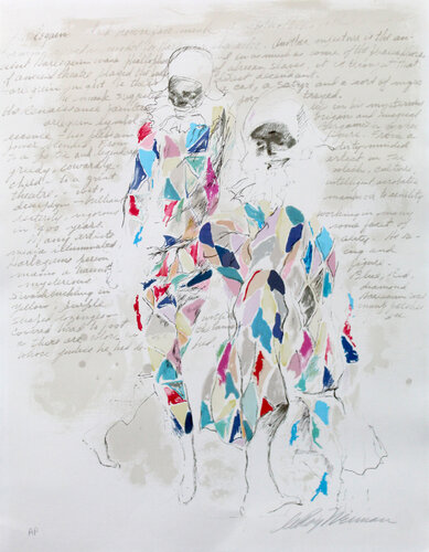 Harlequin with Text"" von LeRoy Neiman, Druck kaufen auf Singulart