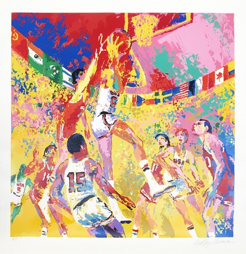 ゆ*ー様 リロイニーマン『スモウ レスリング』65/300 サイン有 版画 □リロイ・ニーマン（LeRoy Neiman）【スモウレスリング