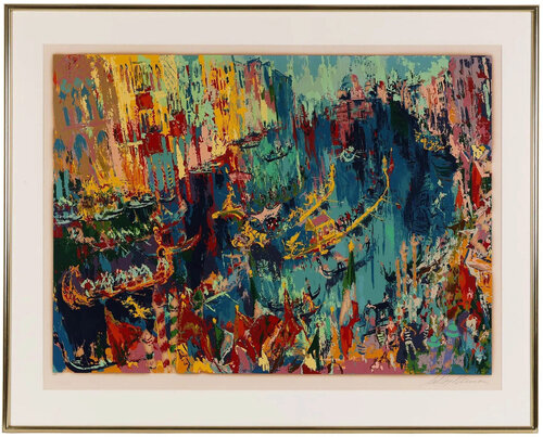 Regatta of the Gondoliers (framed large hand signed serigraph) de LeRoy Neiman, Impresión a la venta en Singulart