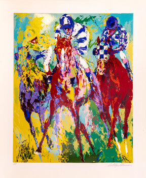 ゆ*ー様 リロイニーマン『スモウ レスリング』65/300 サイン有 版画 □リロイ・ニーマン（LeRoy Neiman） 【スモウ・レスリング】 大
