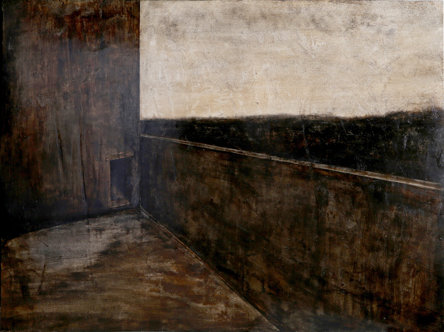 Untitled - Building Backyard Joan Nelson Pintura original en venta