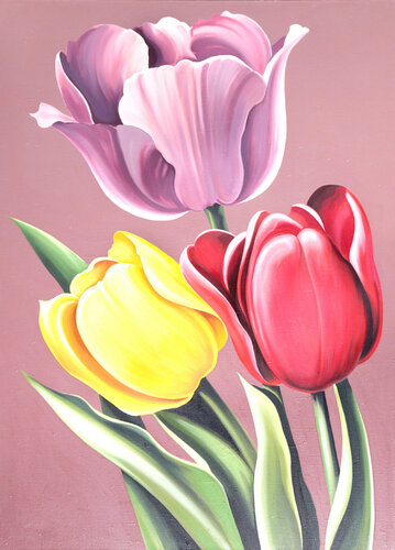 Tulipa Hybrida van Lowell Nesbitt, Schilderij te koop op Singulart