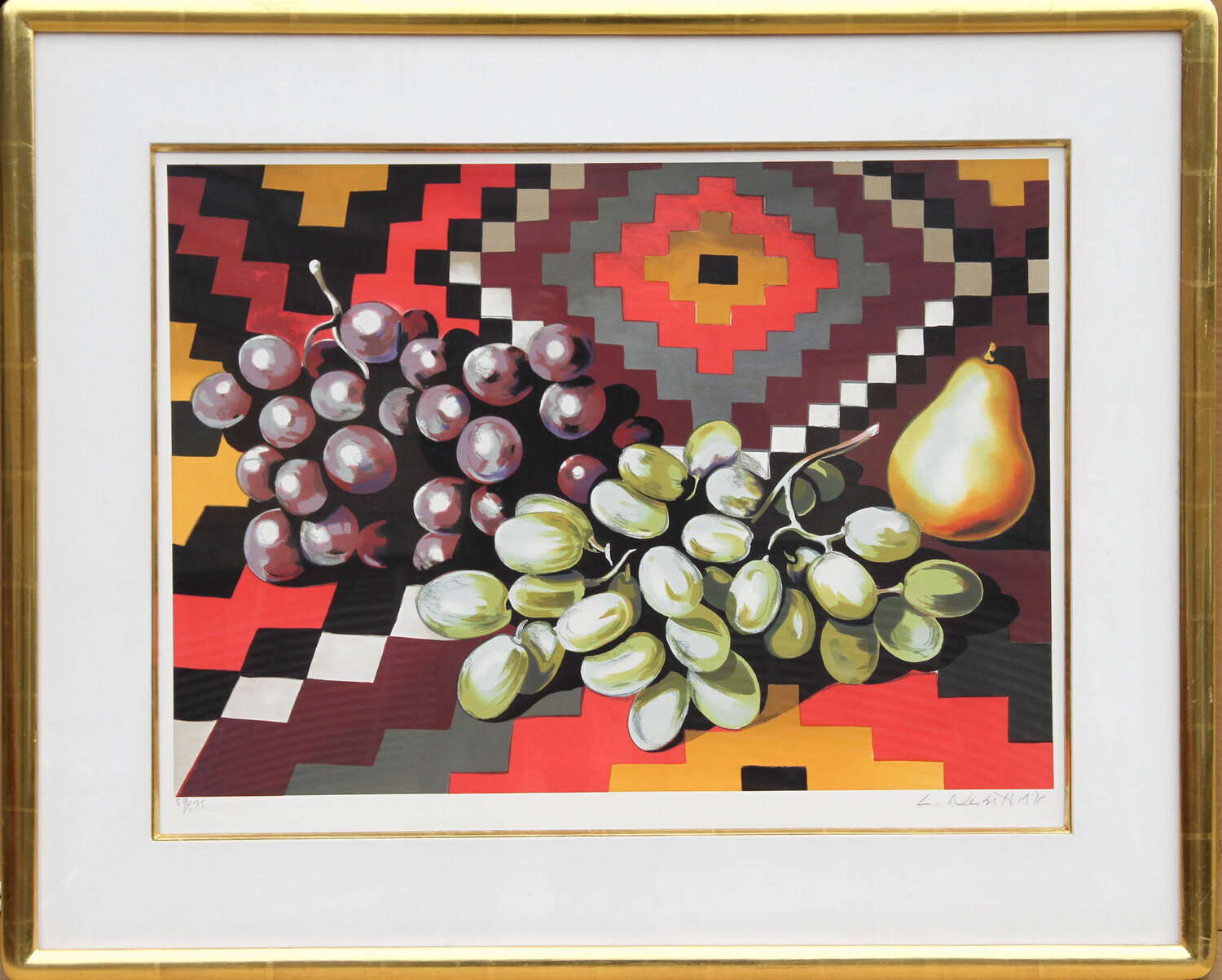 Still Life with Grapes Lowell Nesbitt Stampa in vendita