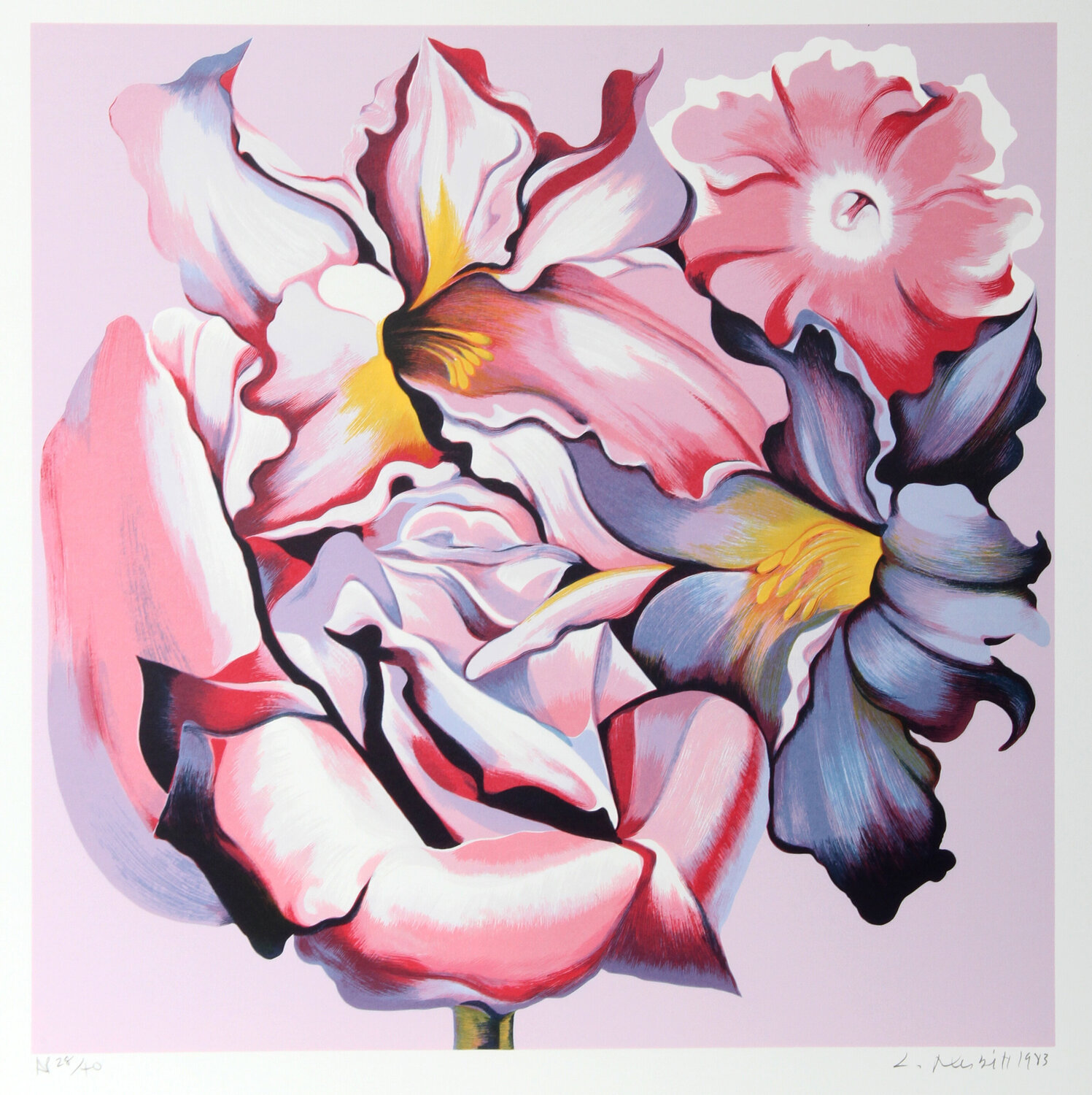 Rose Monochrome Lowell Nesbitt Stampa in vendita