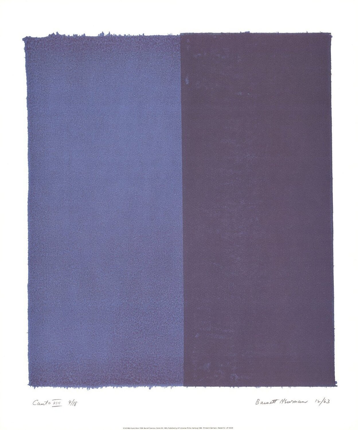 Canto VIII Barnett Newman Stampa in vendita