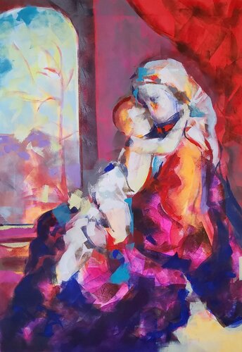 Madonna and child 9 von Marina Del Pozo, Malerei kaufen auf Singulart