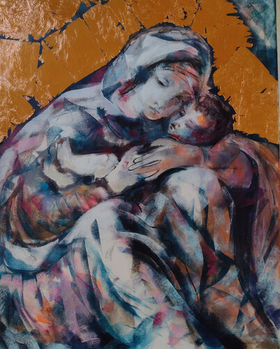 Woman and child van Marina Del Pozo, Schilderij te koop op Singulart