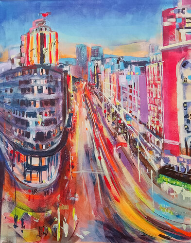 Noche en Madrid di Marina Del Pozo, Pittura in vendita su Singulart