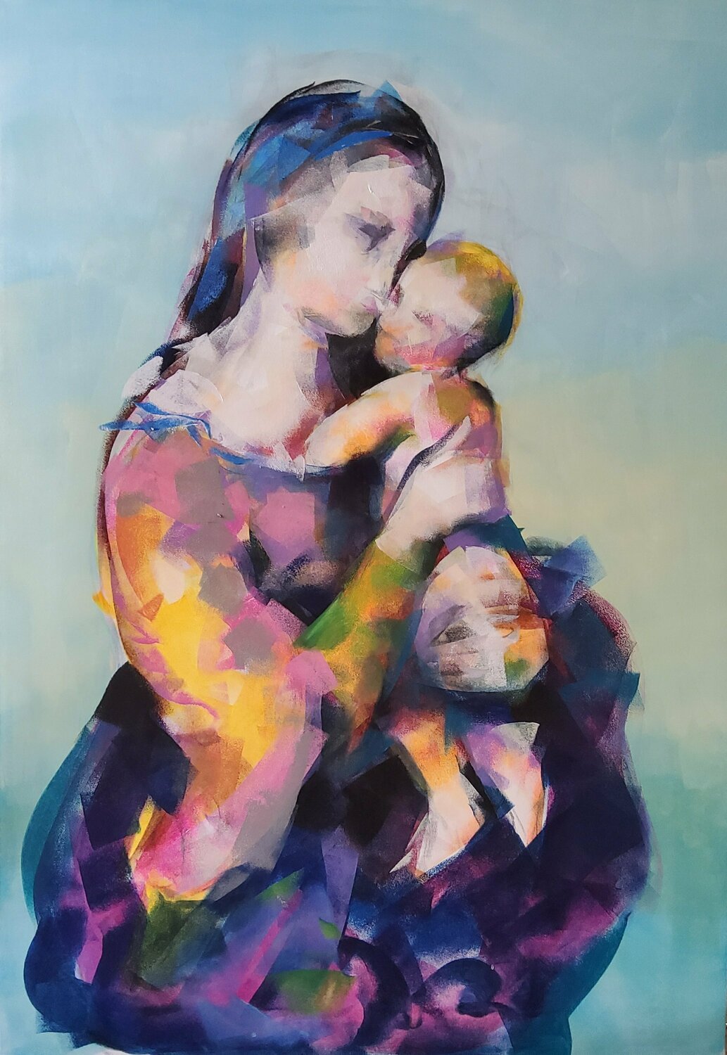 Madonna and child 7 Marina Del Pozo Dipinto originale in vendita
