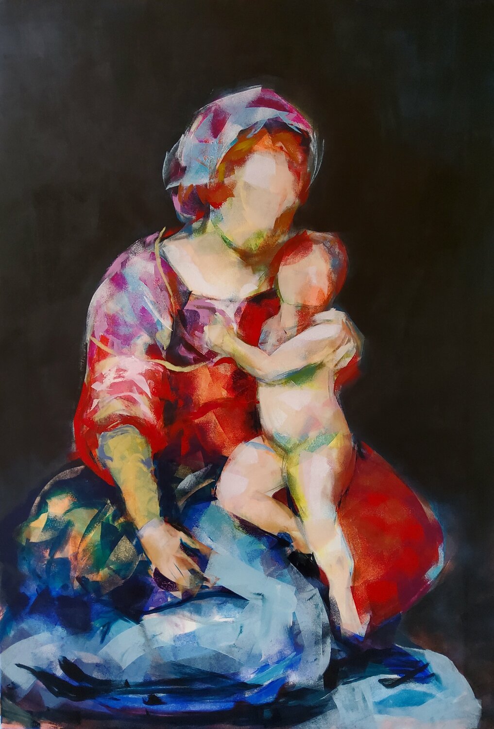 Madonna and child 11 Marina Del Pozo Originalgemälde zu verkaufen