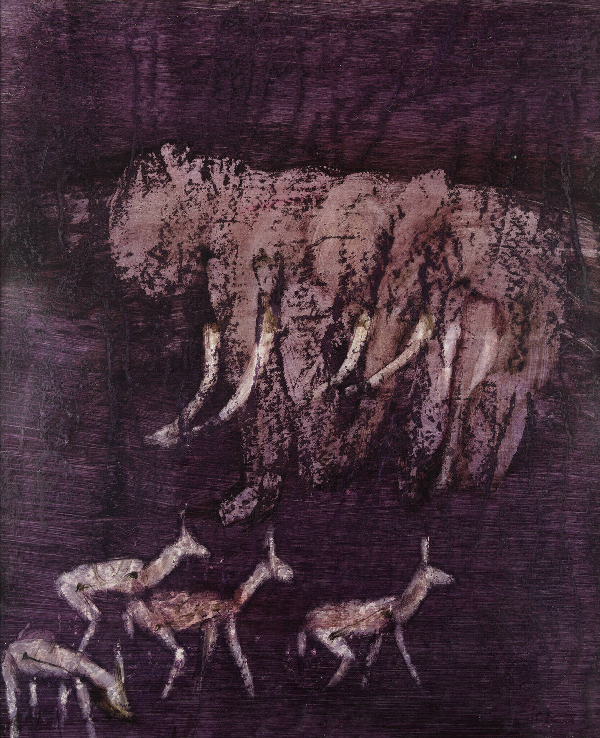 Elephants and Gazelles Sidney Nolan Dipinto originale in vendita