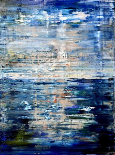 Sunset at the North Atlantic Ocean, abstract informal no 2069-1 von Robert H N Rich, Malerei kaufen auf Singulart