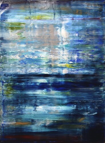 Sunset at the North Atlantic Ocean, abstract informal no 2069-2 di Robert H N Rich, Pittura in vendita su Singulart