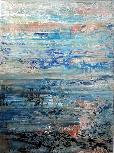 Sunset at the North Atlantic Ocean, abstract informal no 2069-7 di Robert H N Rich, Pittura in vendita su Singulart