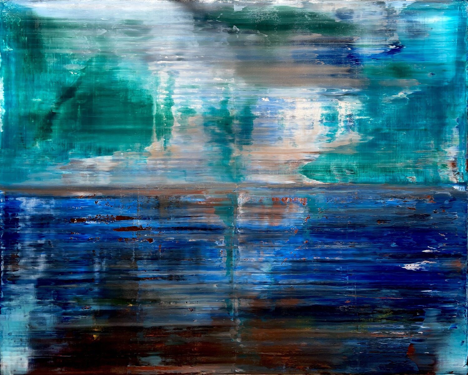 Sunset at the North Atlantic Ocean, abstract informal no 2105-4 Robert H N Rich Originalgemälde zu verkaufen