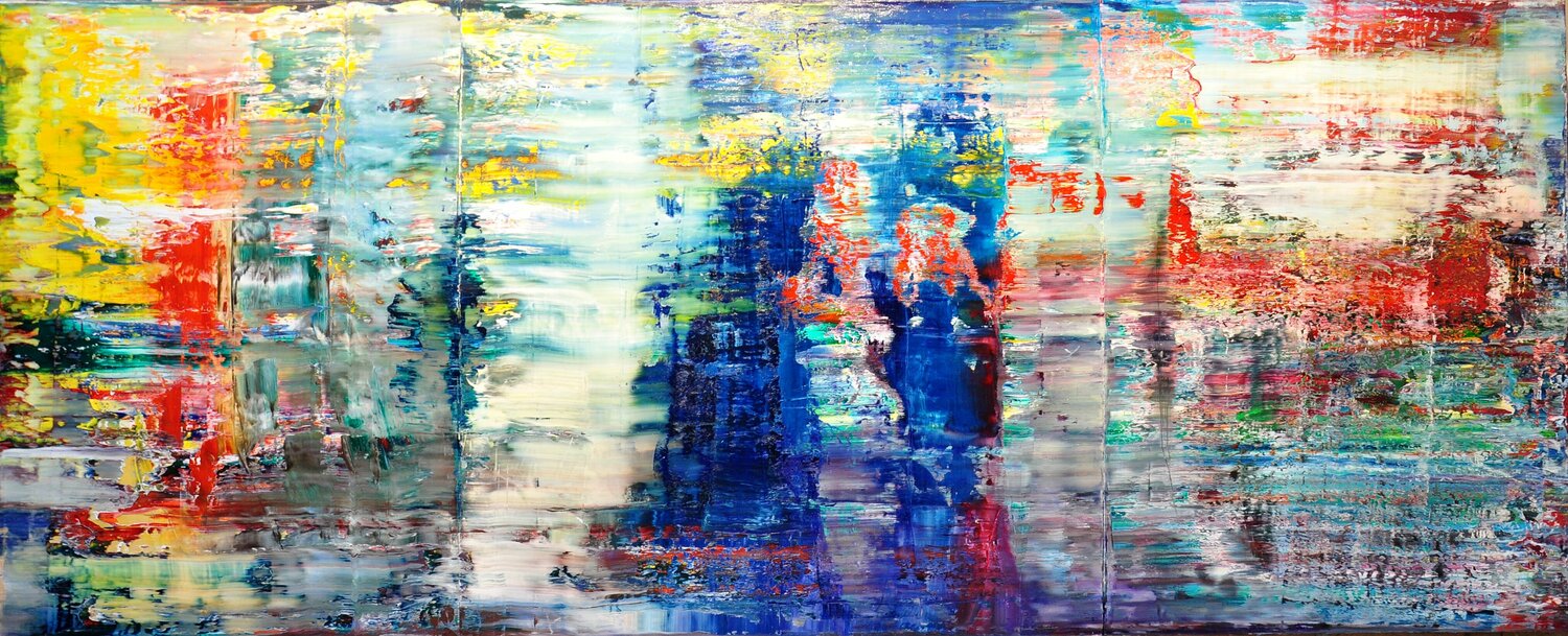 Philosophy, abstract informal triptic, 2020-1989-1-3 Robert H N Rich Original painting for sale