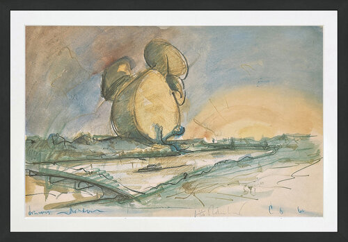 Proposed Colossal Monument for Battersea Park, London, Drum Set, 1966 di Claes Oldenburg, Stampa in vendita su Singulart