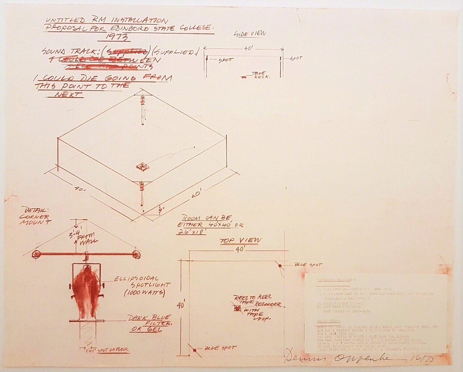 Construction Drawing Dennis Oppenheim