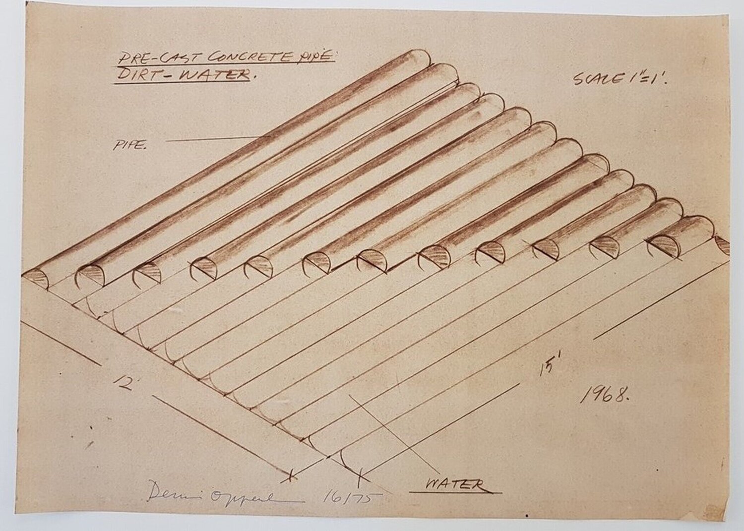 Construction Drawing Dennis Oppenheim