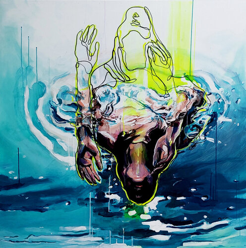 DIVING UP van Gabriela Holcer, Schilderij te koop op Singulart