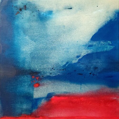 Desire in Blue - from the • BLUE & RED• series von Gabriela Holcer, Malerei kaufen auf Singulart