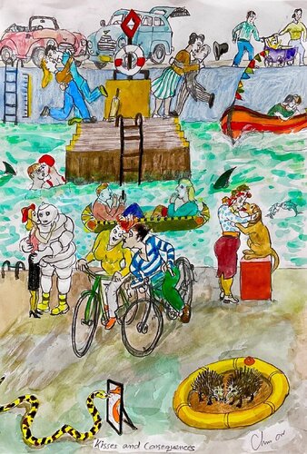 Kisses and Consequences par Christopher Orr, Œuvre sur papier en vente sur Singulart