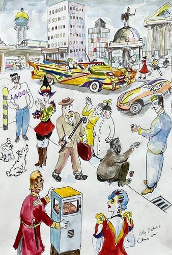 City Slickers van Christopher Orr, Werk op papier te koop op Singulart