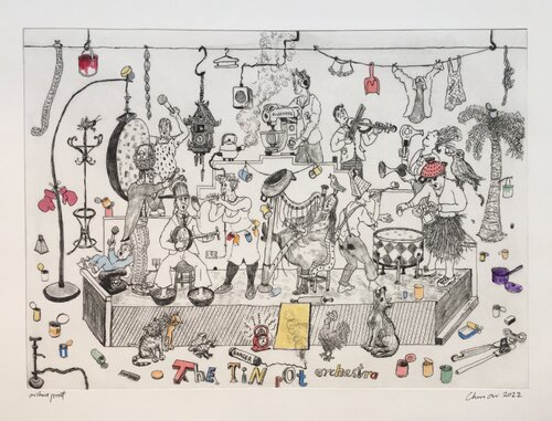 Tin Pot Orchestra van Christopher Orr, Afdruk te koop op Singulart
