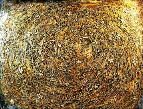 El nido dorado by Elena Barón, Painting for Sale on Singulart