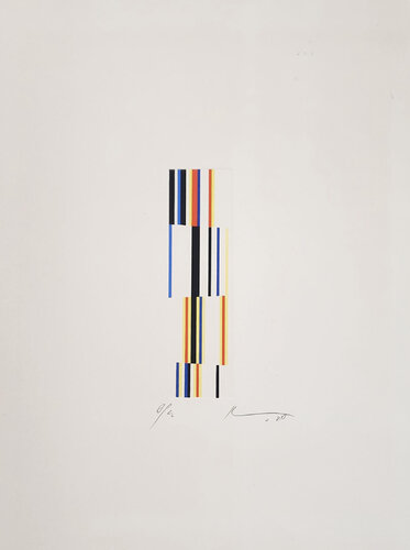 Unknown - geometric forms in red, blue and yellow van Mercedes Pardo, Afdruk te koop op Singulart