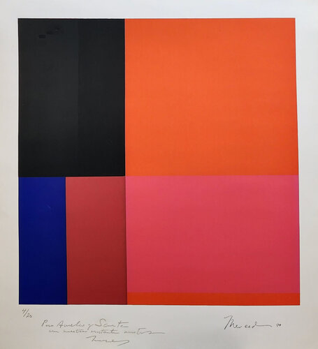 Unknown- serigraph in red and blue van Mercedes Pardo, Afdruk te koop op Singulart