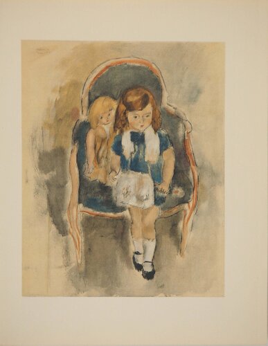 Portrait de Jeanine Warnod di Jules Pascin, Stampa in vendita su Singulart
