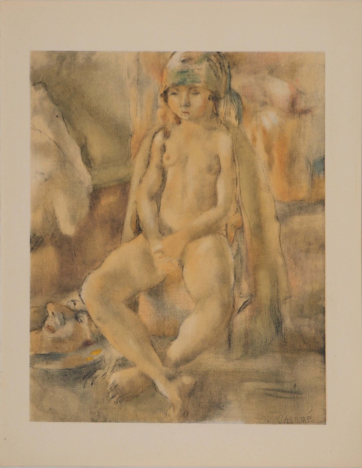 Nu au foulard Jules Pascin Print for sale