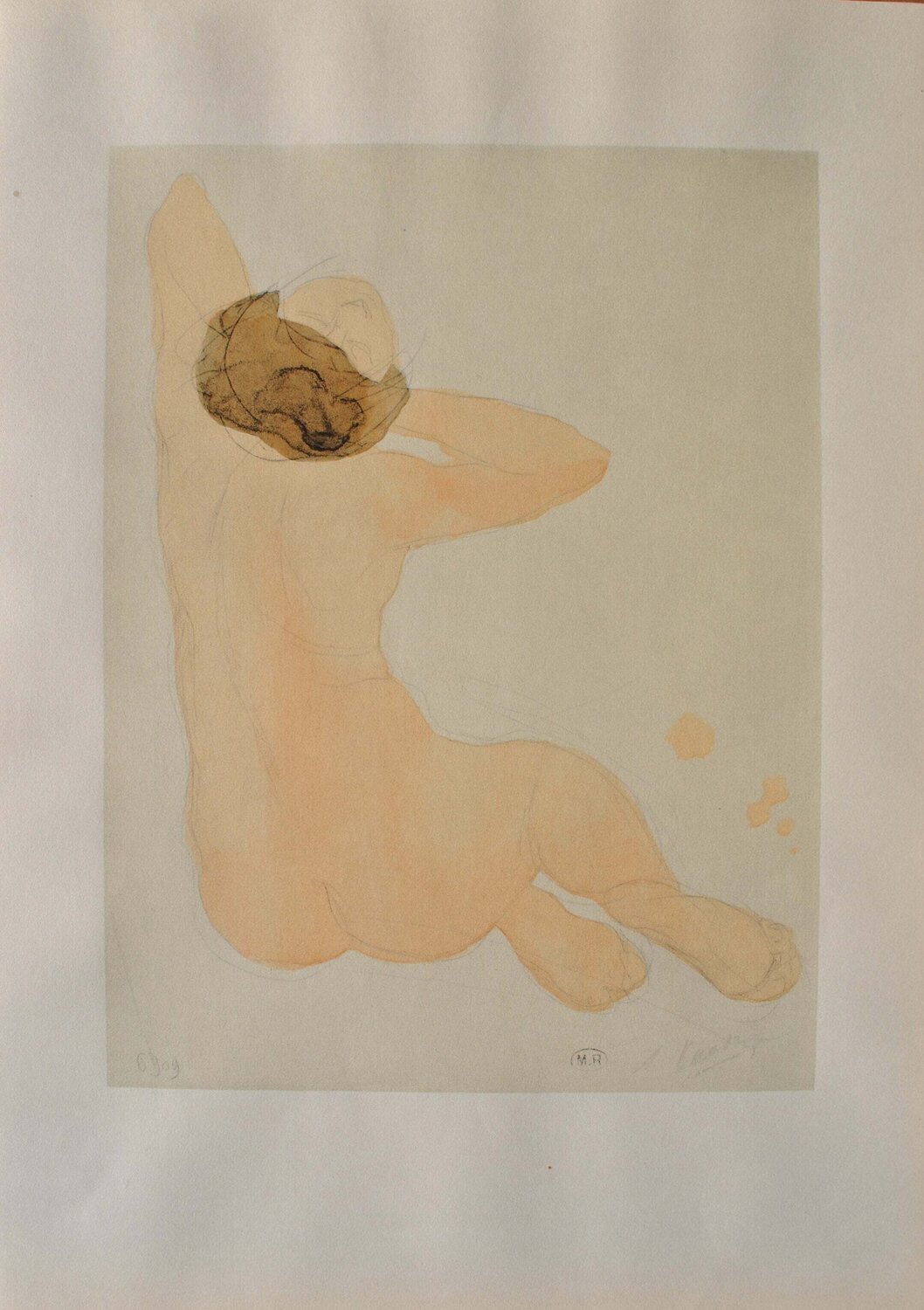 Nu de dos Jules Pascin Print for sale