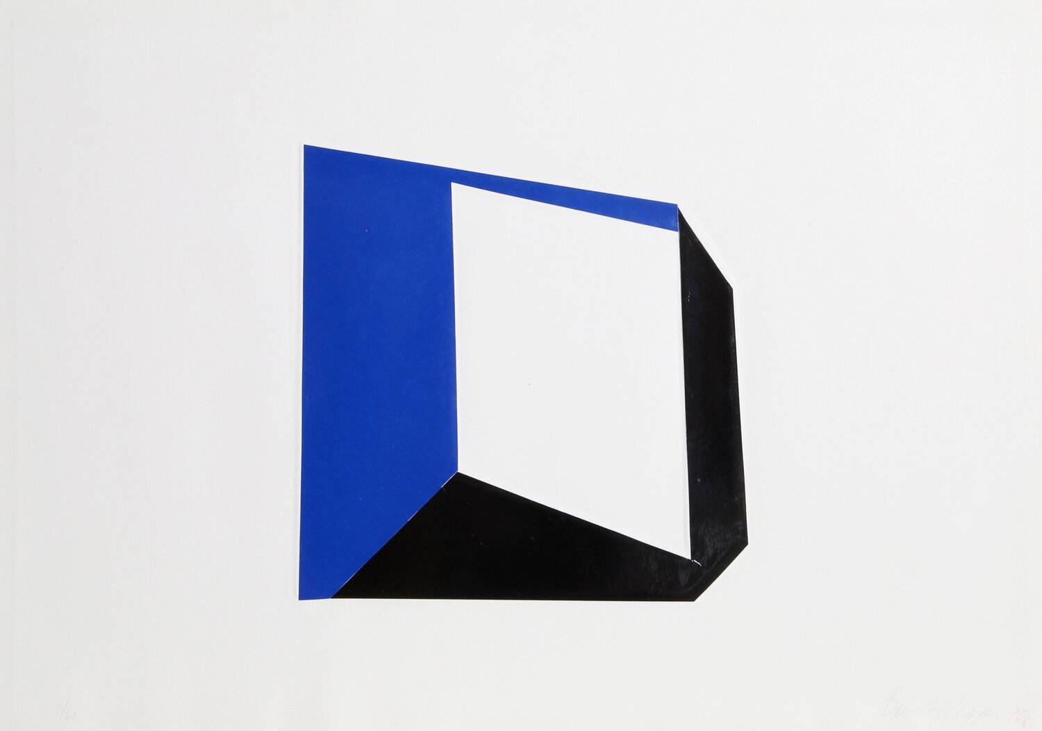 Blue and Black Frame Beverly Pepper Obra en papel en venta