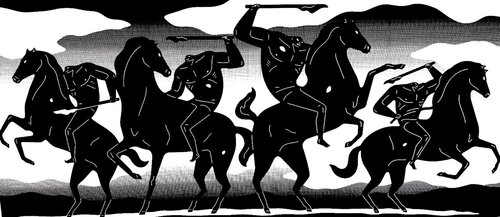 The Four Horseman van Cleon Peterson, Afdruk te koop op Singulart