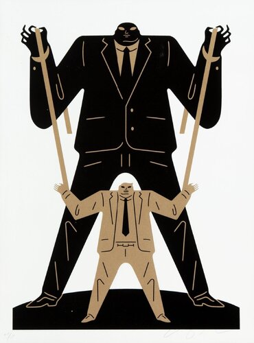 Little Man Big Man / Putin - Gold van Cleon Peterson, Afdruk te koop op Singulart