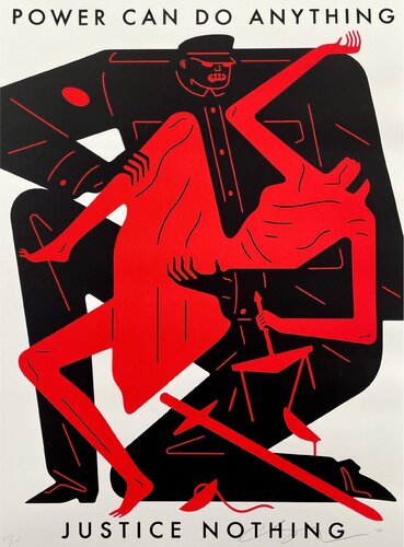 Power Can Do Anything, Justice Nothing - White van Cleon Peterson, Afdruk te koop op Singulart
