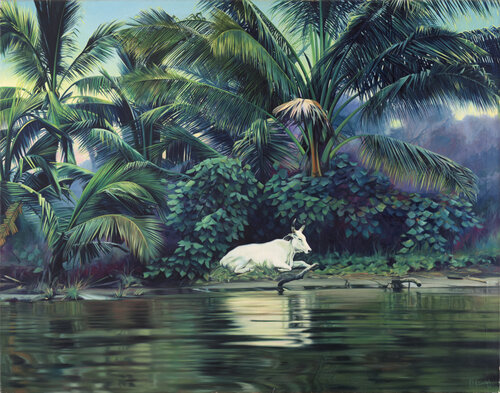 Die weiße Kuh by Jean-Pierre Kunkel, Painting for Sale on Singulart