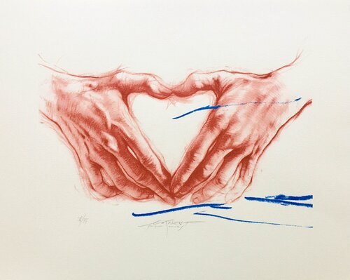 Heart - Art for Peace di Ernest Pignon-Ernest, Stampa in vendita su Singulart