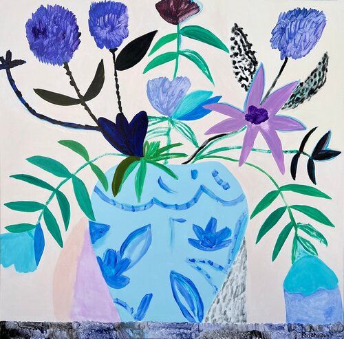 Pom Pom Periwinkle by Kaitlin Johnson, Painting for Sale on Singulart