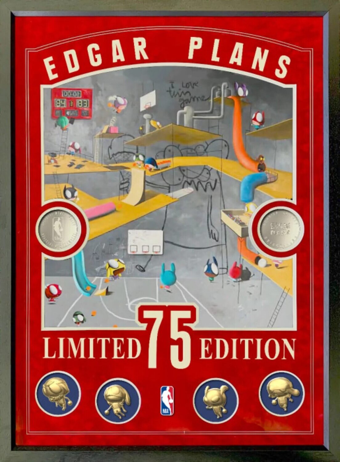 Edgar Plans X NBA 75 Limited Edition - with Badges Edgar Plans Druck zu verkaufen