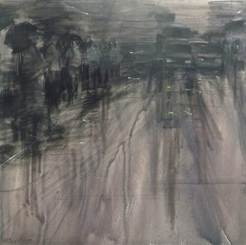 Walking in the Rain VII by Attasit Pokpong, Painting for Sale on Singulart