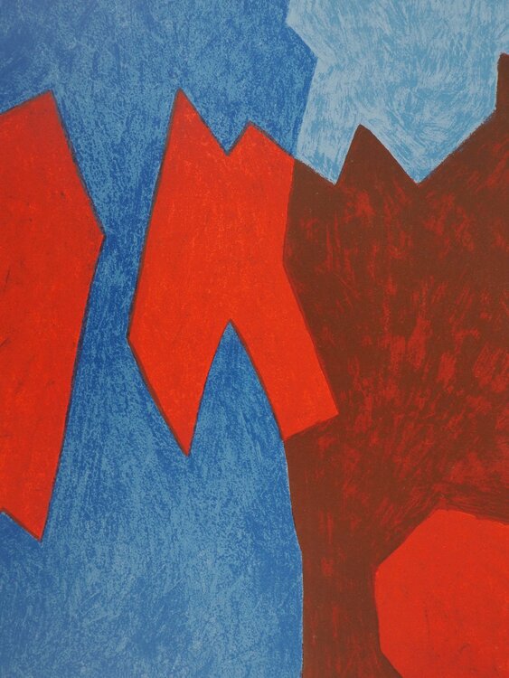 Composition bleue et rouge Serge Poliakoff