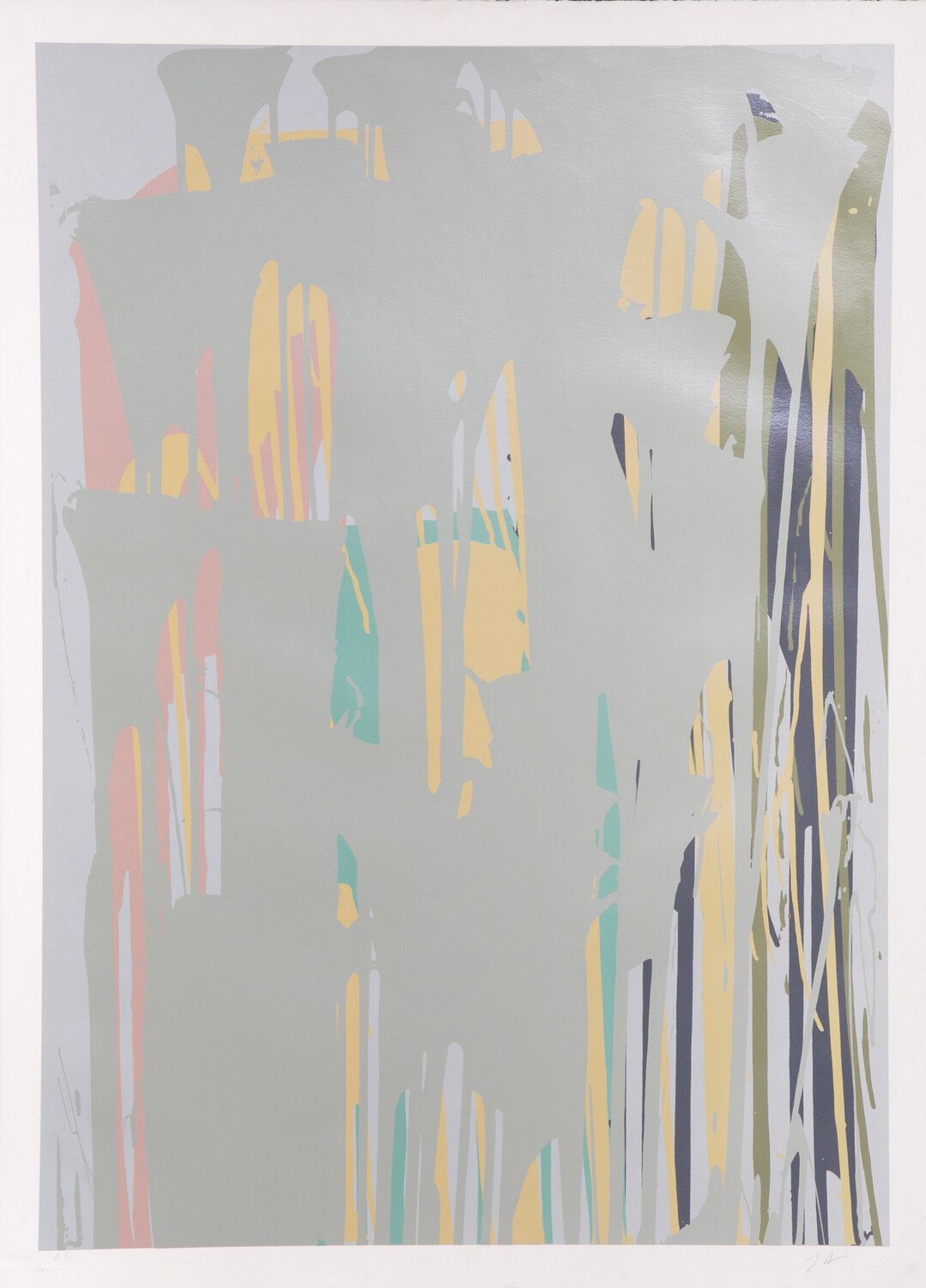 Yellow, Blue, Grey Larry Poons Impresión en venta