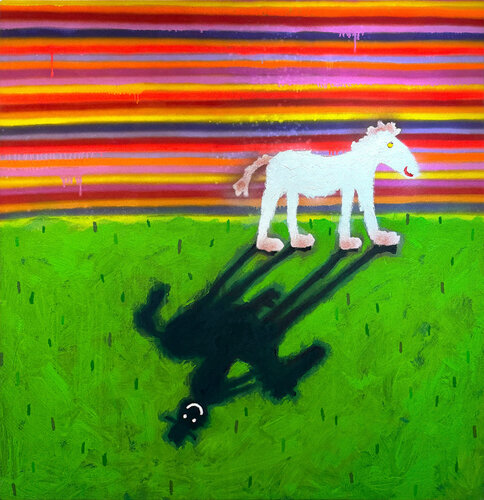 Untitled, Huge Original Painting on Canvas by Hunter Potter, Signed, 64x62 in. by Hunter Potter, Painting for Sale on Singulart