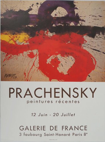 Expression en violet et rouge by Markus Prachensky, 版画 for Sale on Singulart