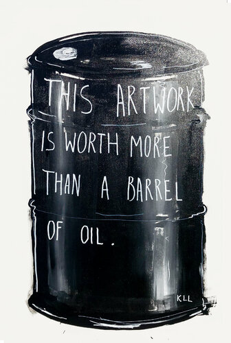 Oil Barrel par Kamile Lukrecija Lukosiute, Peinture en vente sur Singulart
