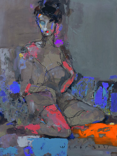 Lady woke up di Viktor Sheleg, Opera su carta in vendita su Singulart