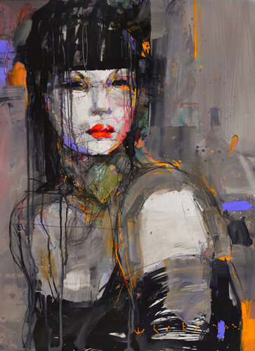 Girl with tattoo di Viktor Sheleg, Opera su carta in vendita su Singulart